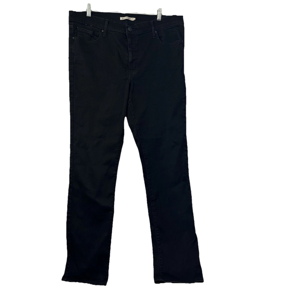 Levi's 314 Waterless Shaping Jeans Woman 34x34 Black Straight Stretch Logo NWOT